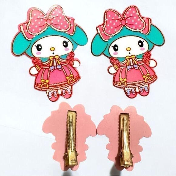 My Melody Hair Clips 2 Pcs – Cute Sanrio Acrylic Barrettes with Pink Bow - Picture 16 of 16